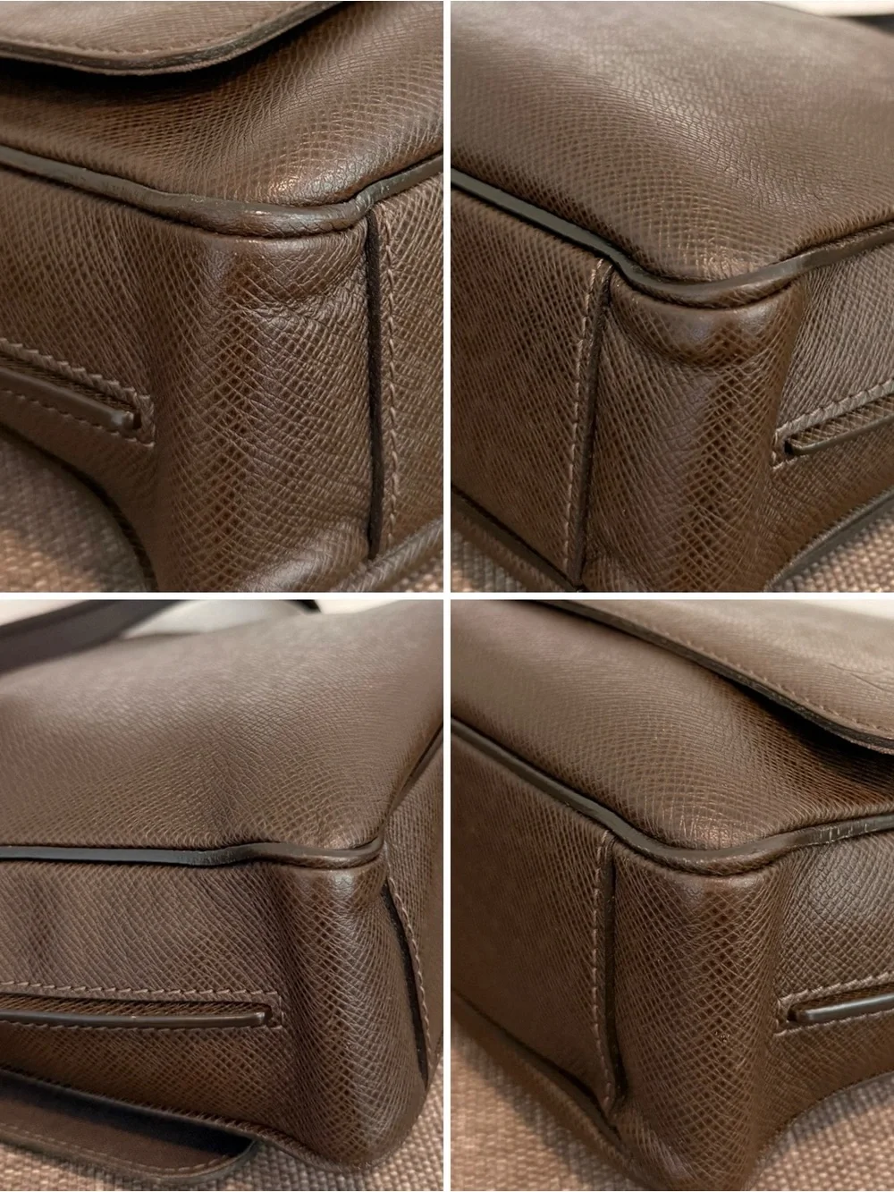 Authentic Louis Vuitton Roman Messenger bag M32852 brown taiga leather LV